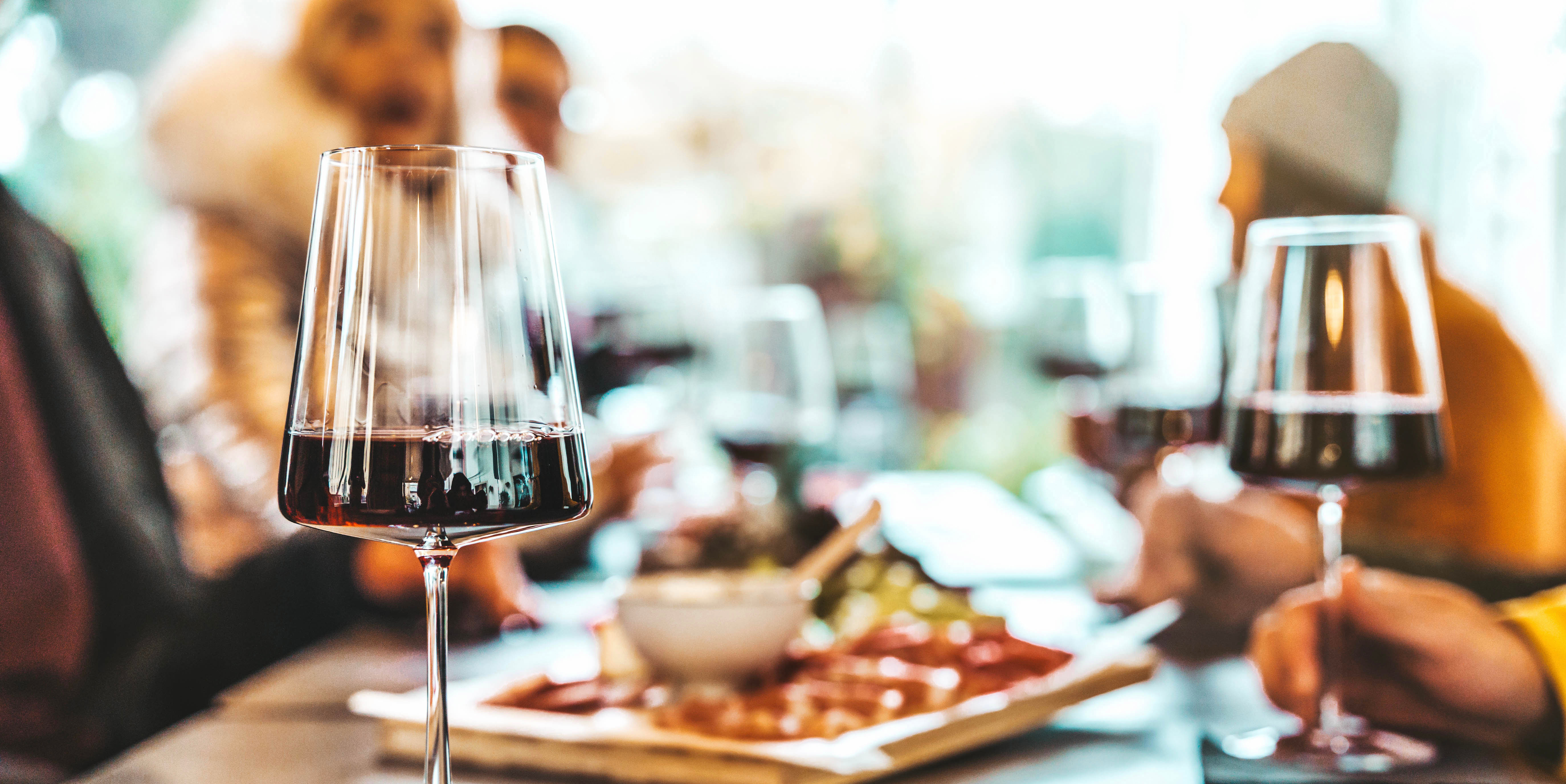 Image of wine glass on table