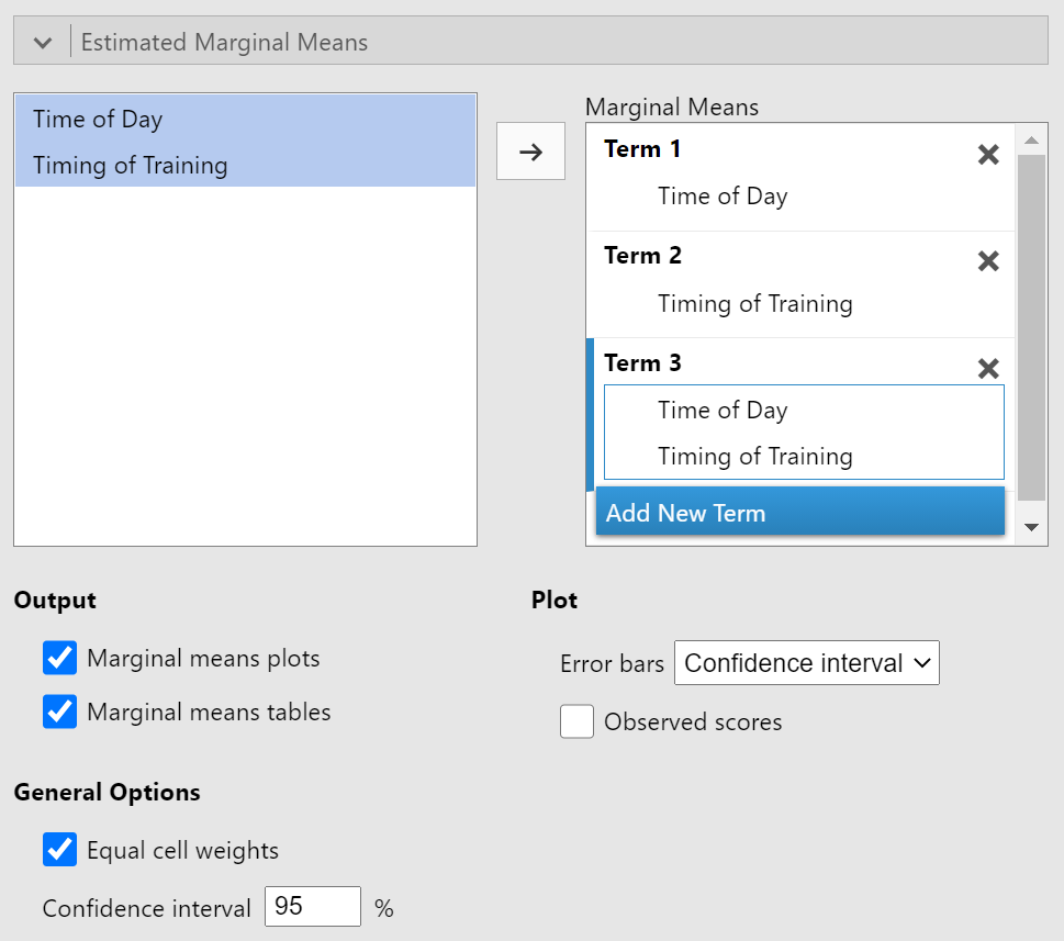 Estimated Marginal Means Setup